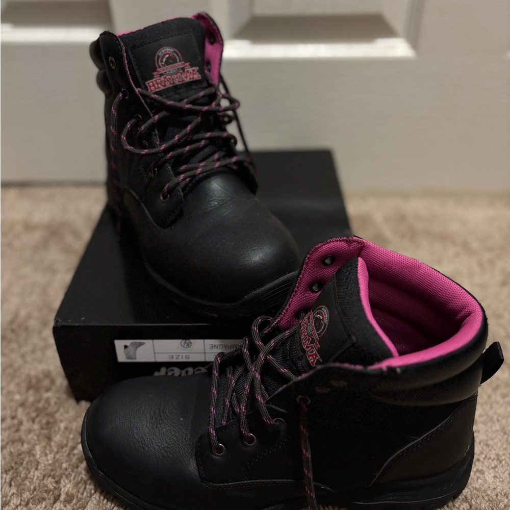 Brahma Pink and Black Boots